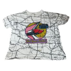 Vintage Route 66 Clothing Co Map Print Tee Size 1X